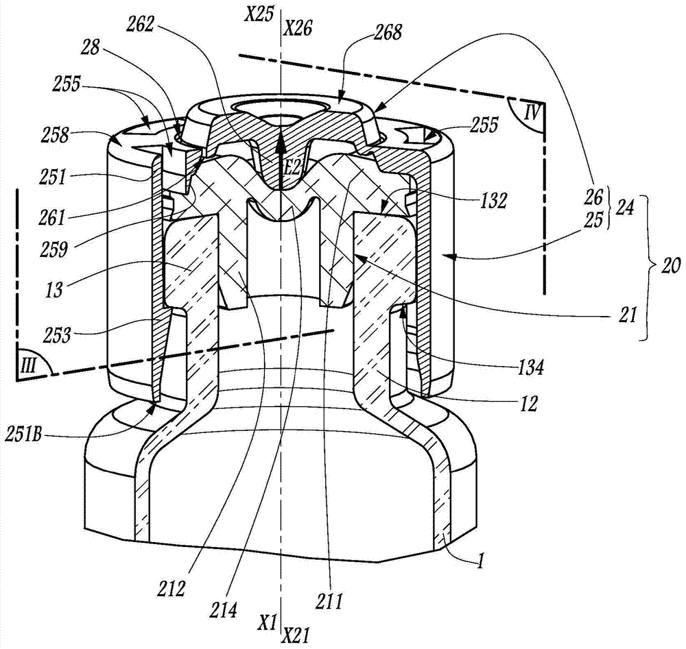 Stopping device and container comprising such a device