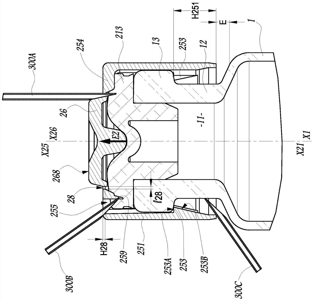 Stopping device and container comprising such a device