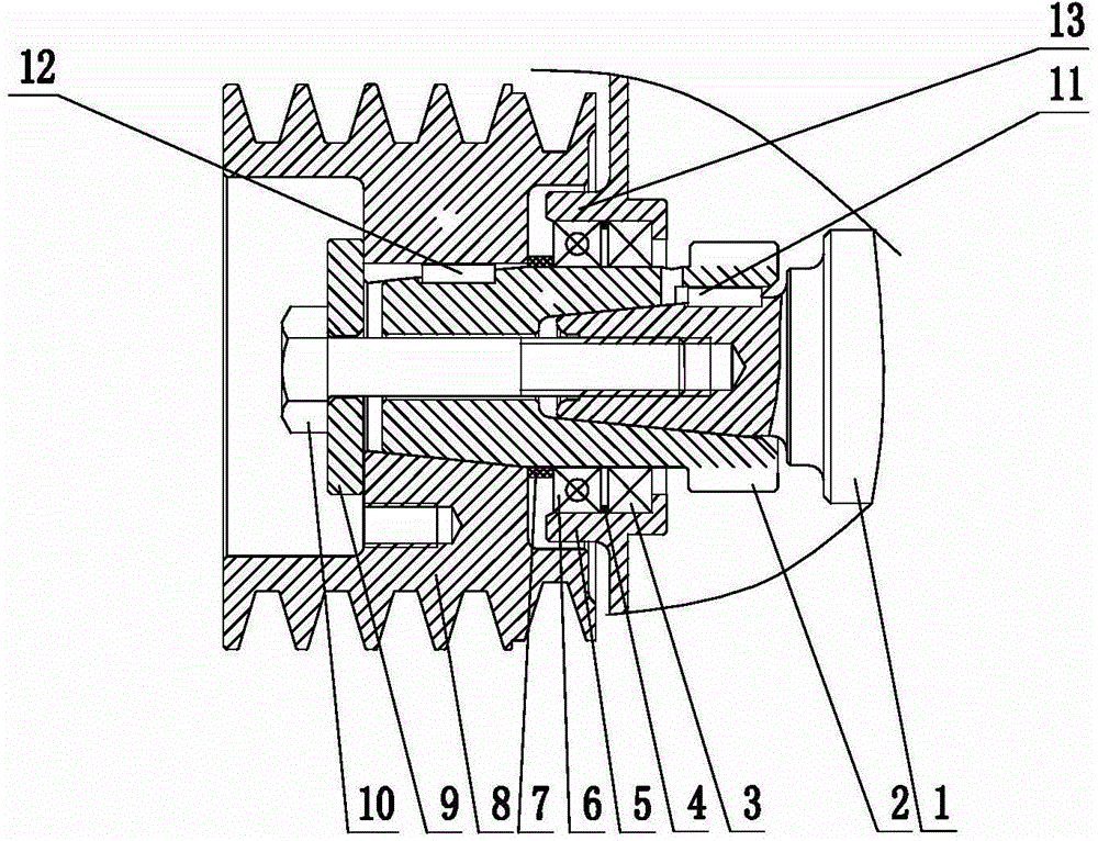 Front end PTO structure on a diesel engine