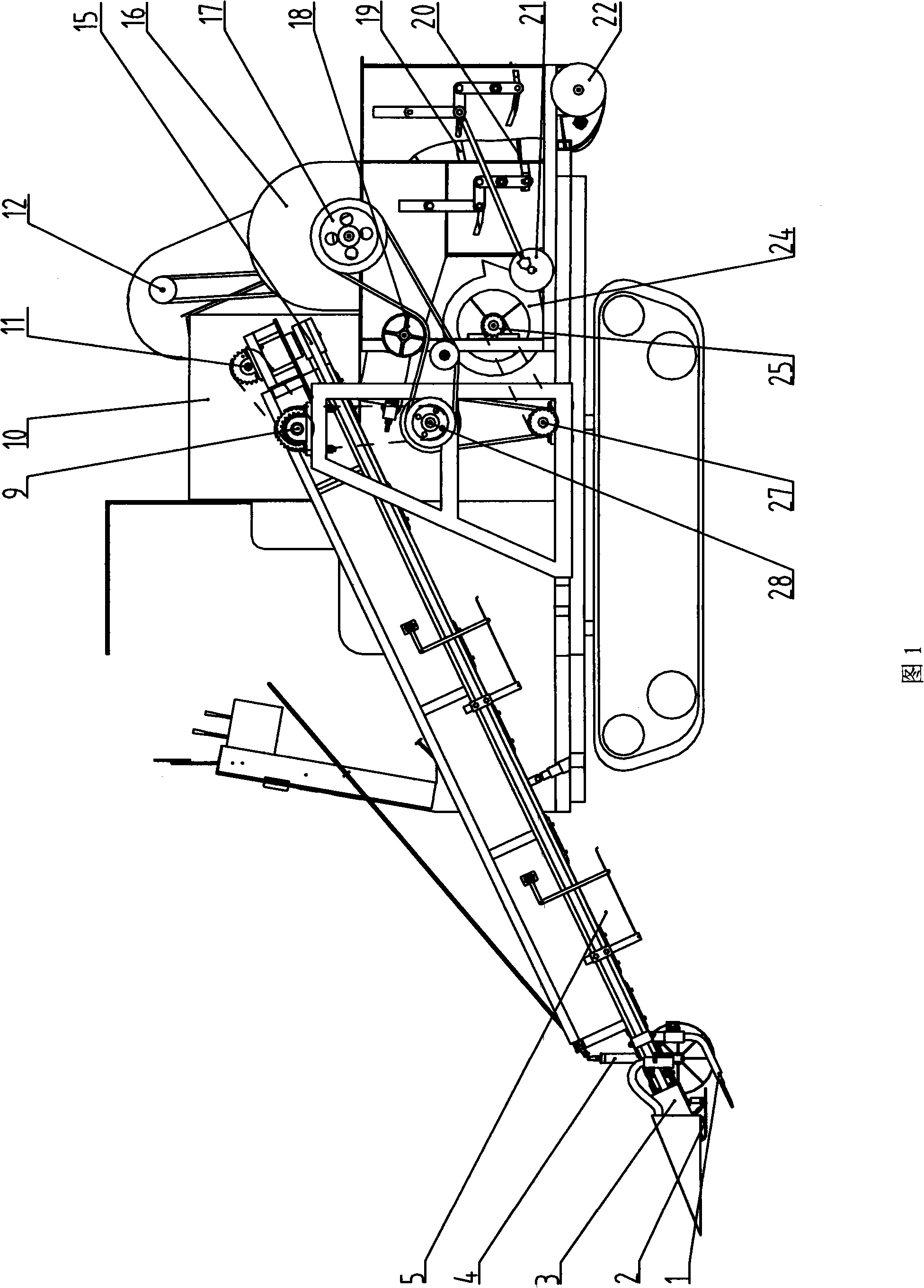 Combine for harvesting peanut