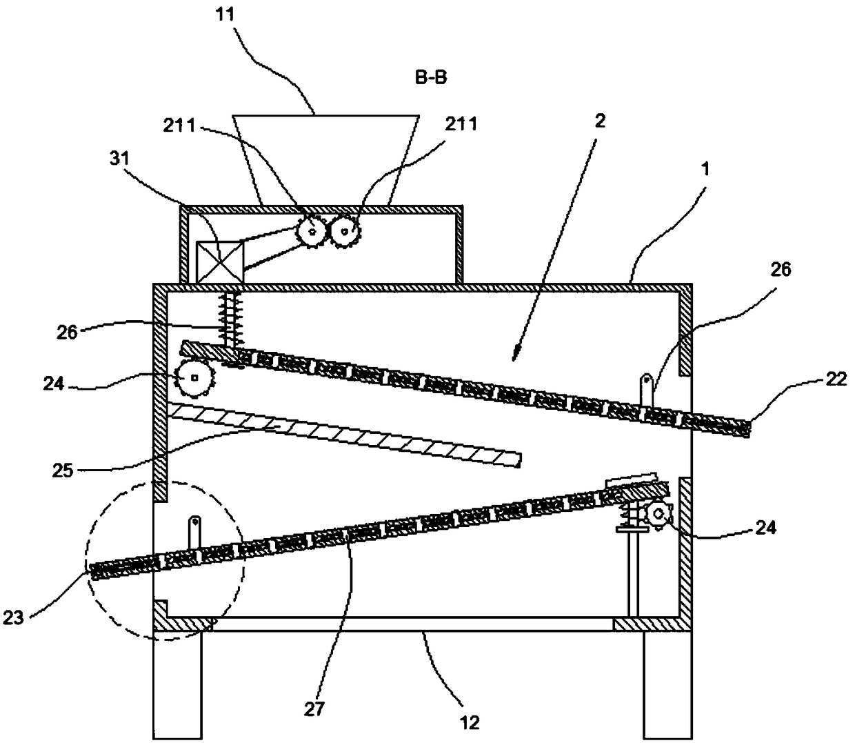 Soil repairing screening device