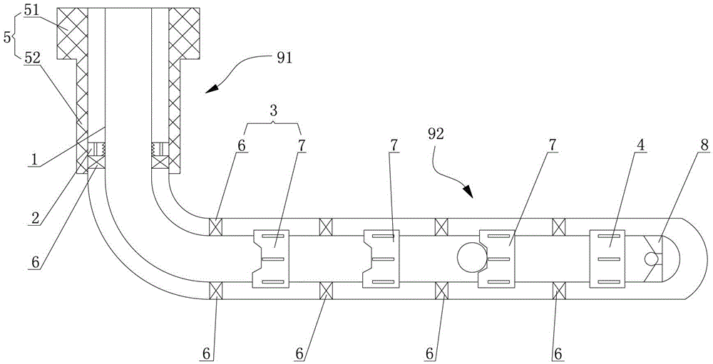Open hole horizontal well completion and fracturing integrated string
