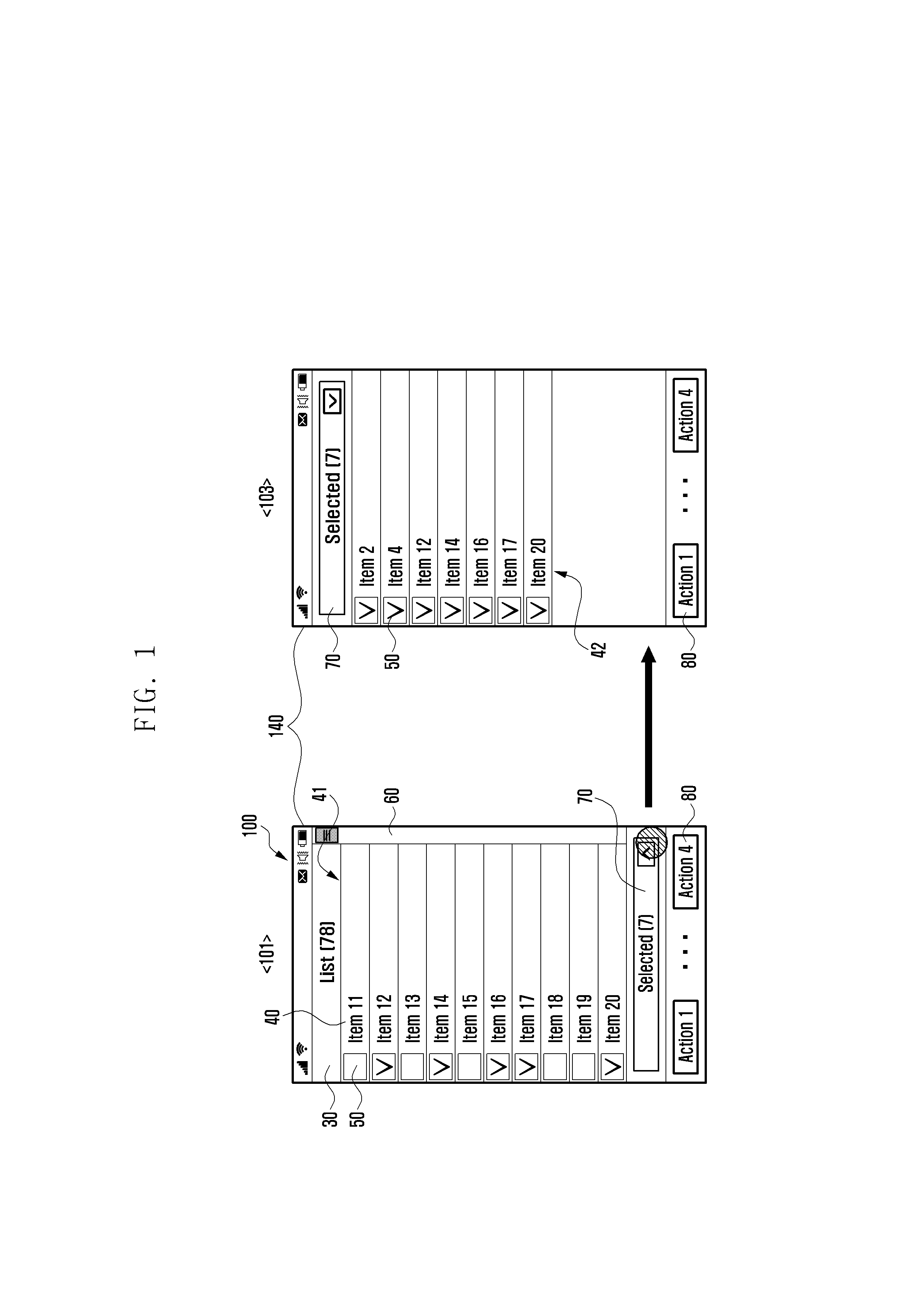 Searching method for a plurality of items and terminal supporting the same