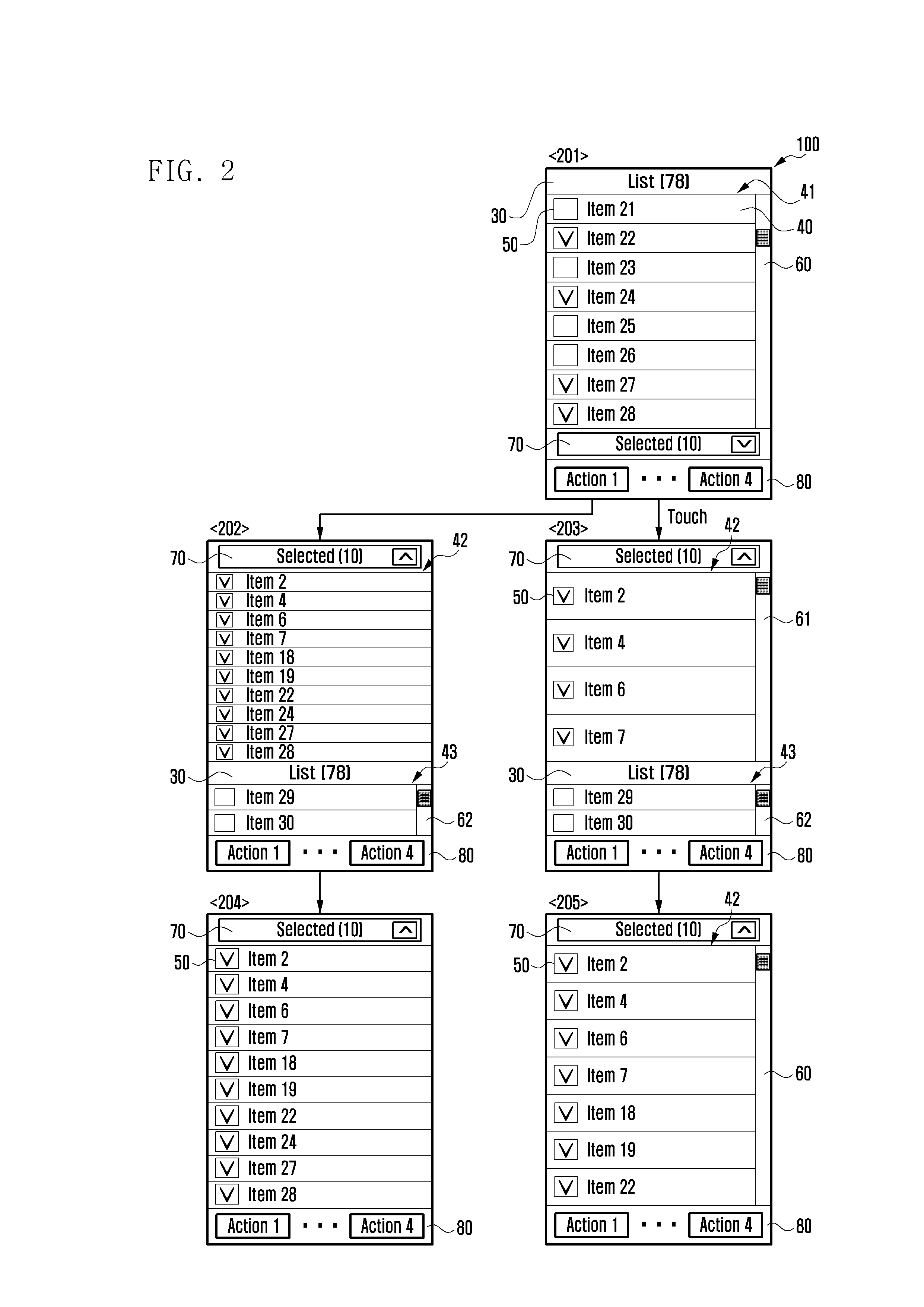 Searching method for a plurality of items and terminal supporting the same