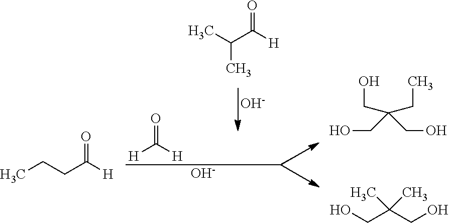 Method for the combined production of polyols in the presence of an inorganic base