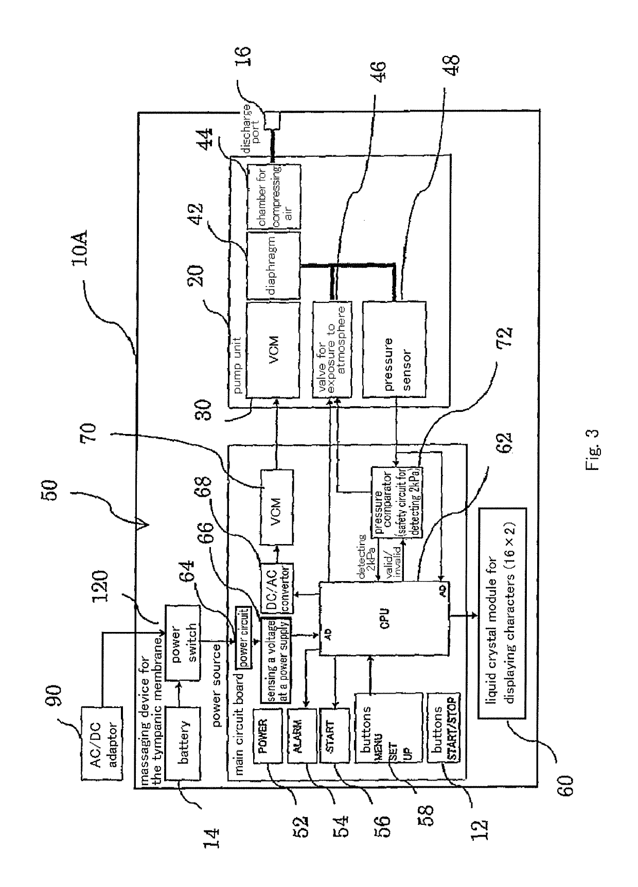 Portable device for treating Meniere's disease and similar conditions