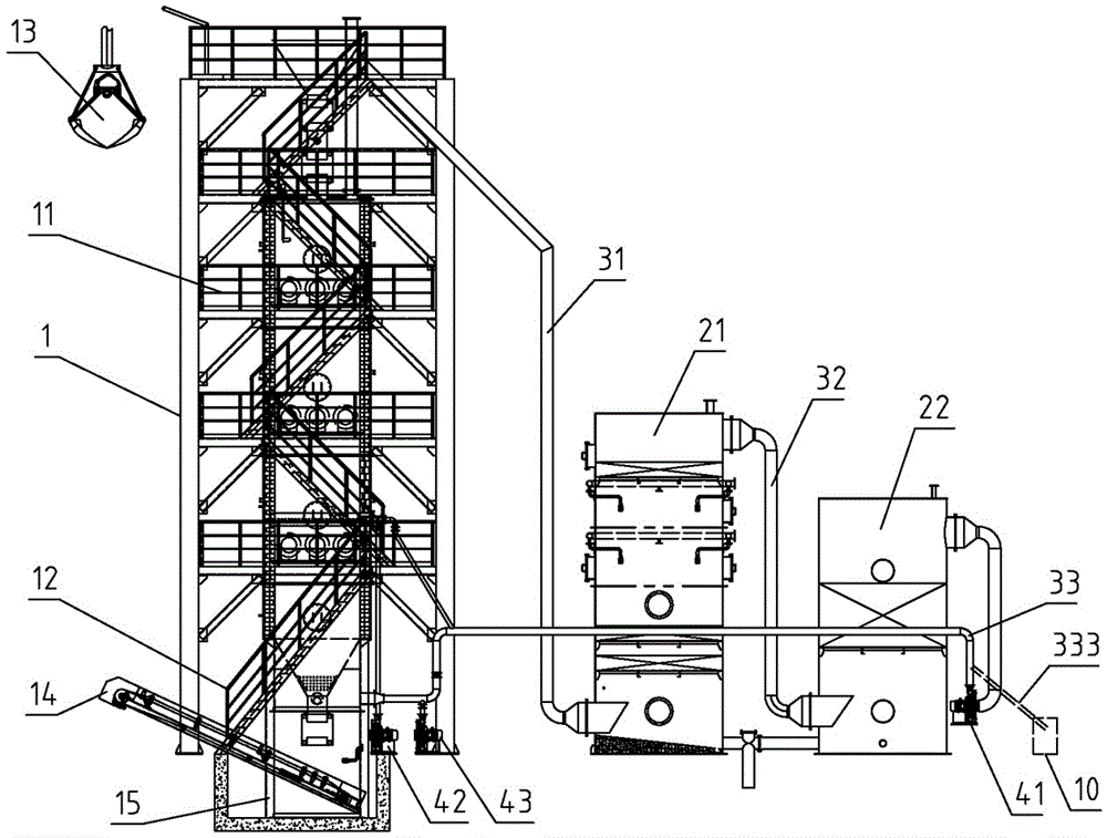 Tower type biomass continuous carbonization furnace