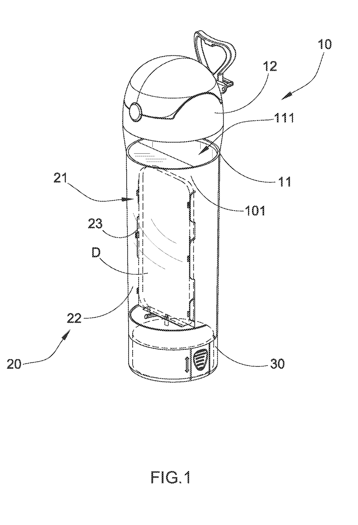 Beverage Bottle with Accessible Station for Portable Electronic Device