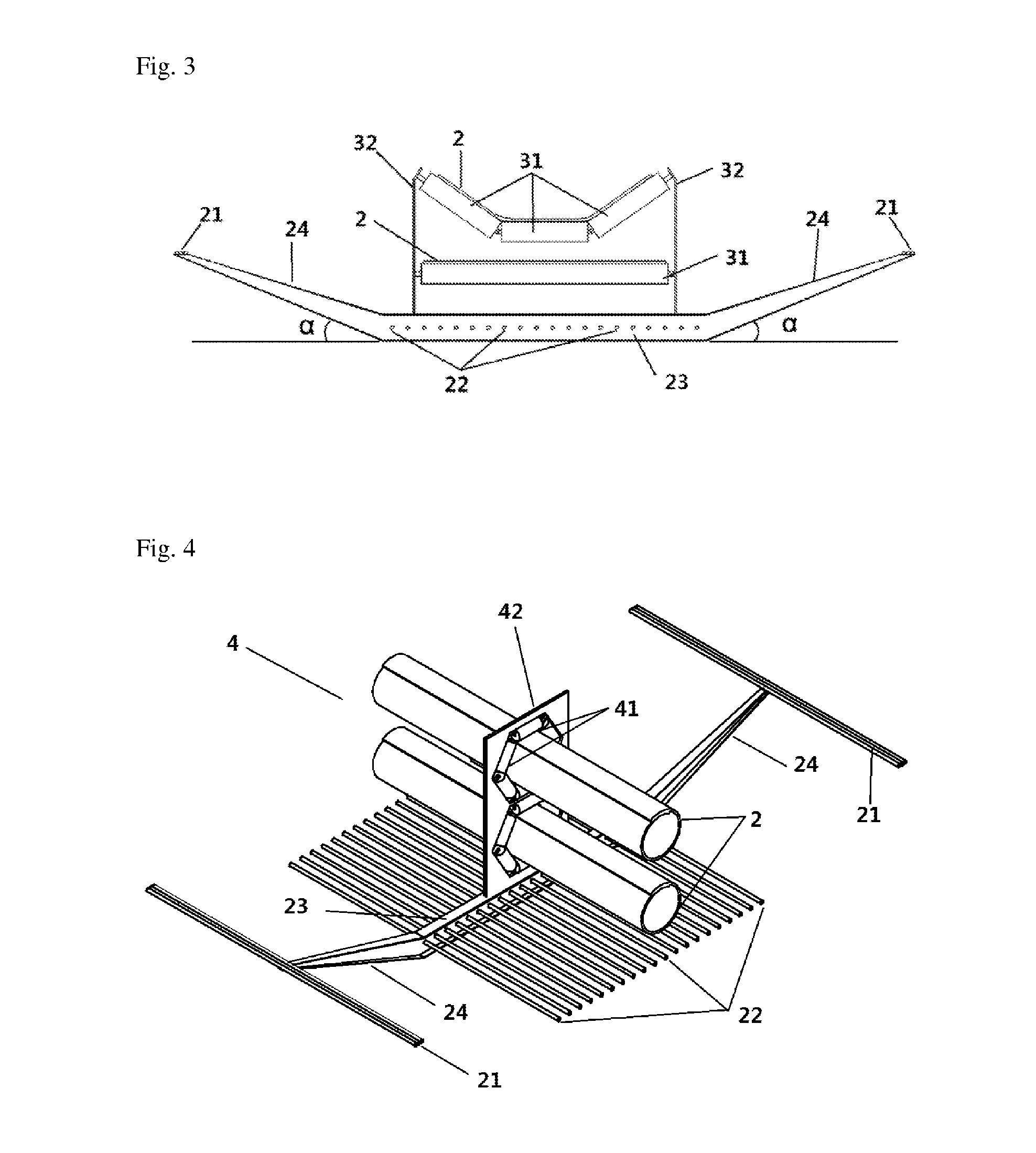 Simple suspension bridge type belt conveyor