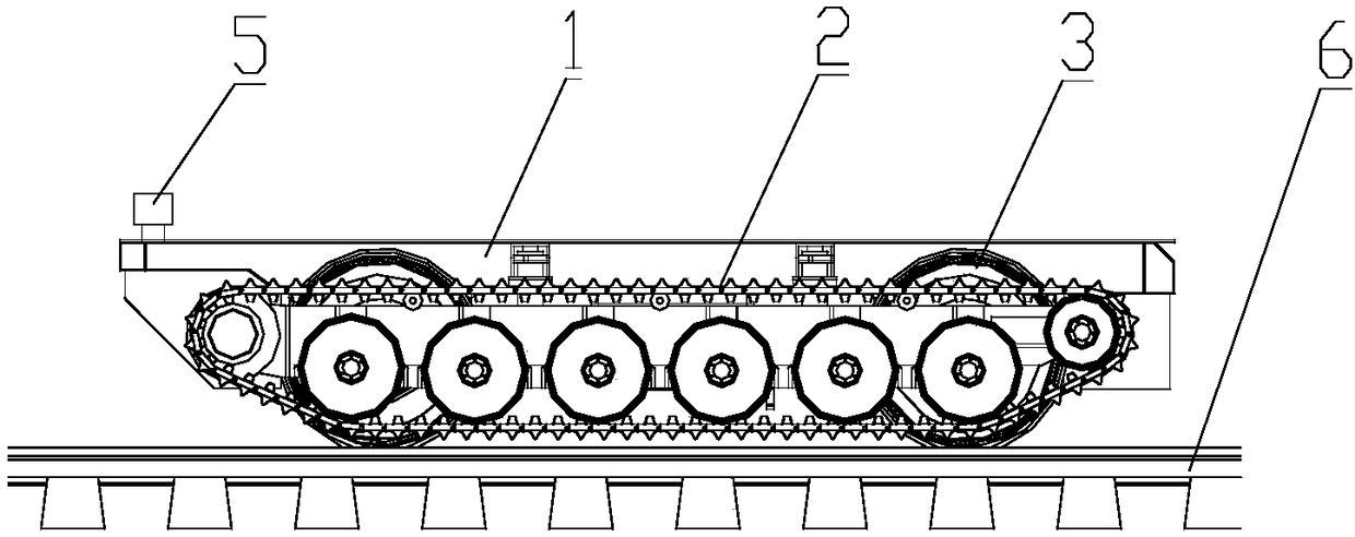 Method for ascending and descending intelligent multi-functional driving platform for railways on track