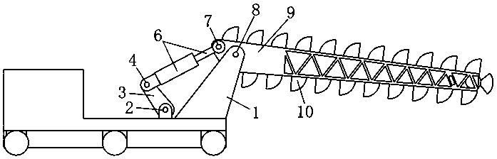 Single-degree-of-freedom electric control lifting mechanism for chain bucket trencher