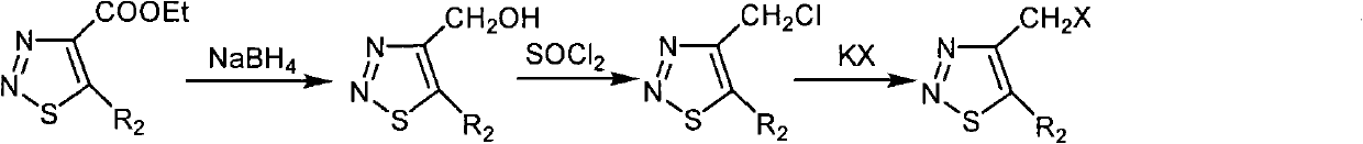 4-halogenated methyl-1,2,3-thiadiazole compounds and preparation method and application thereof