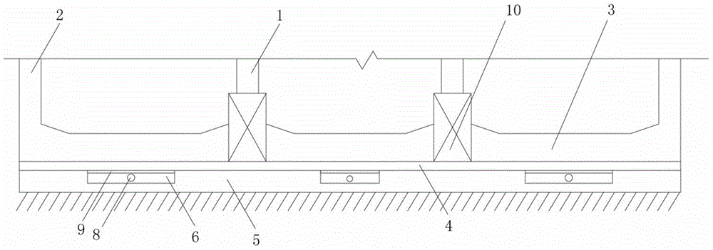 Bottom plate structure with rock foundation, of underground structure