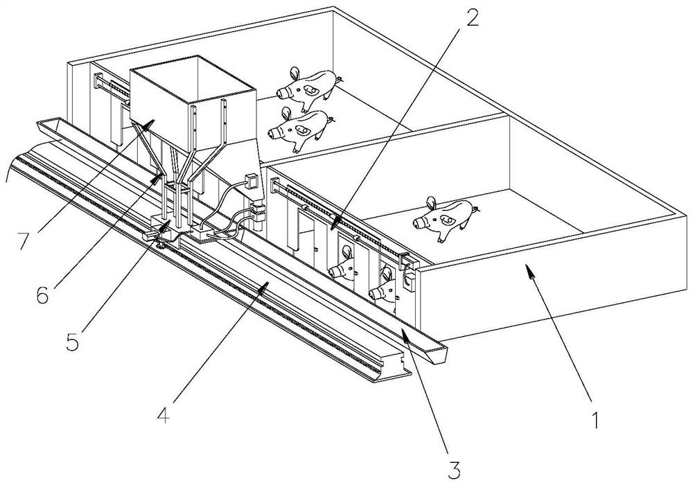 Intelligent automatic feeding system and feeding method for live pigs