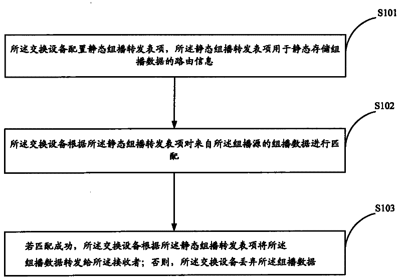 Method and apparatus for static forwarding multicast data