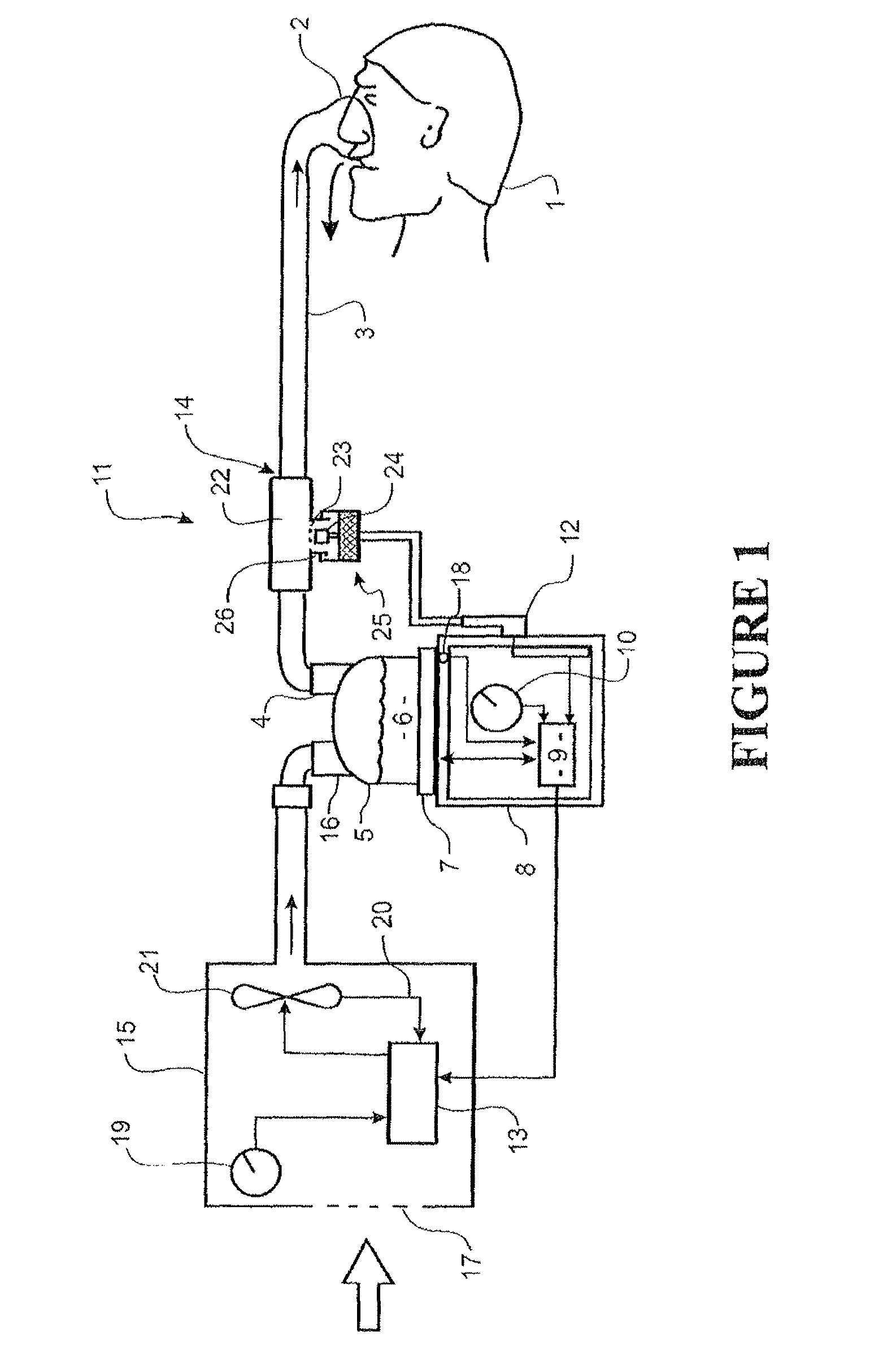 System for sensing the delivery of gases to a patient