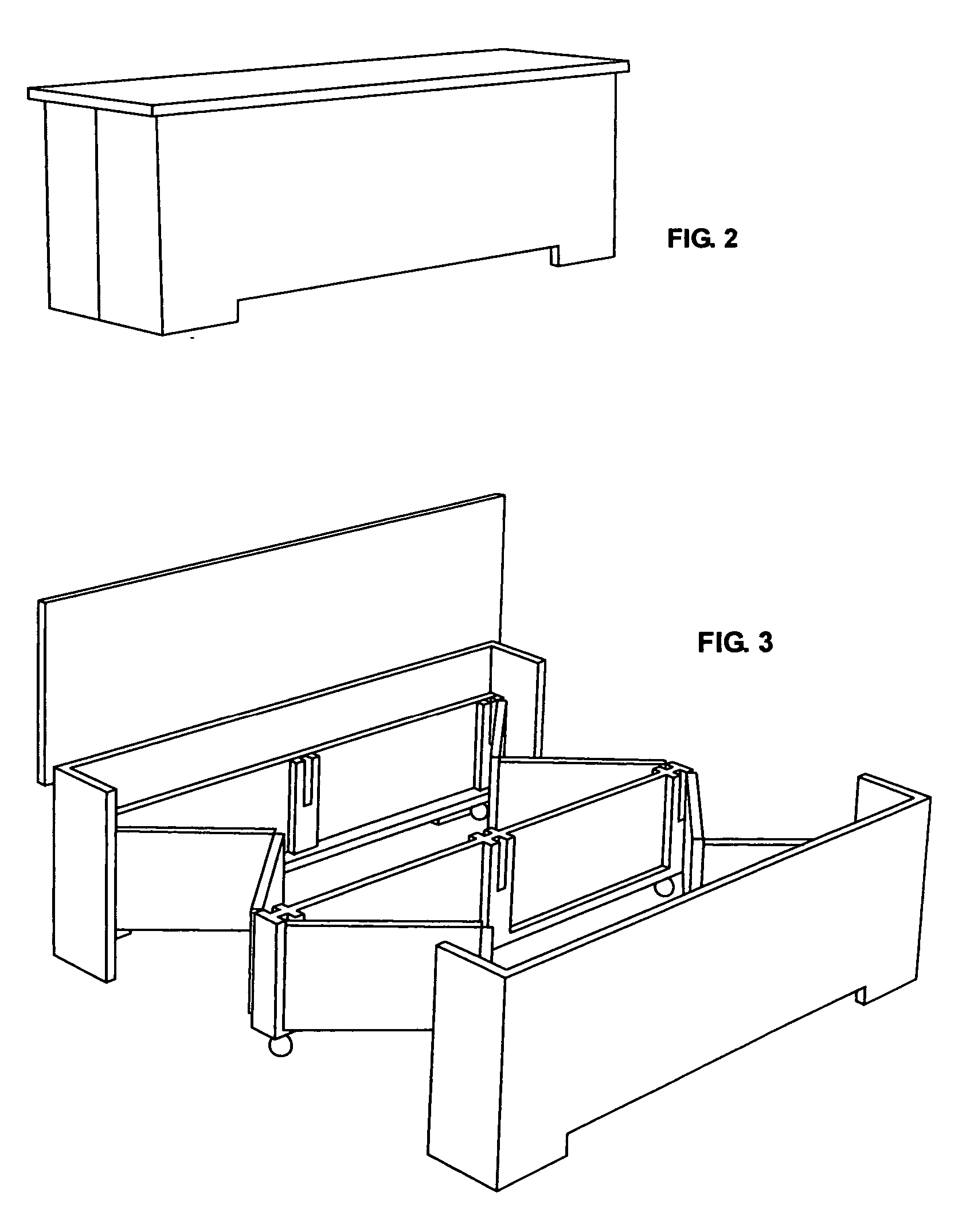 Collapsible platform bed with integral storage chest