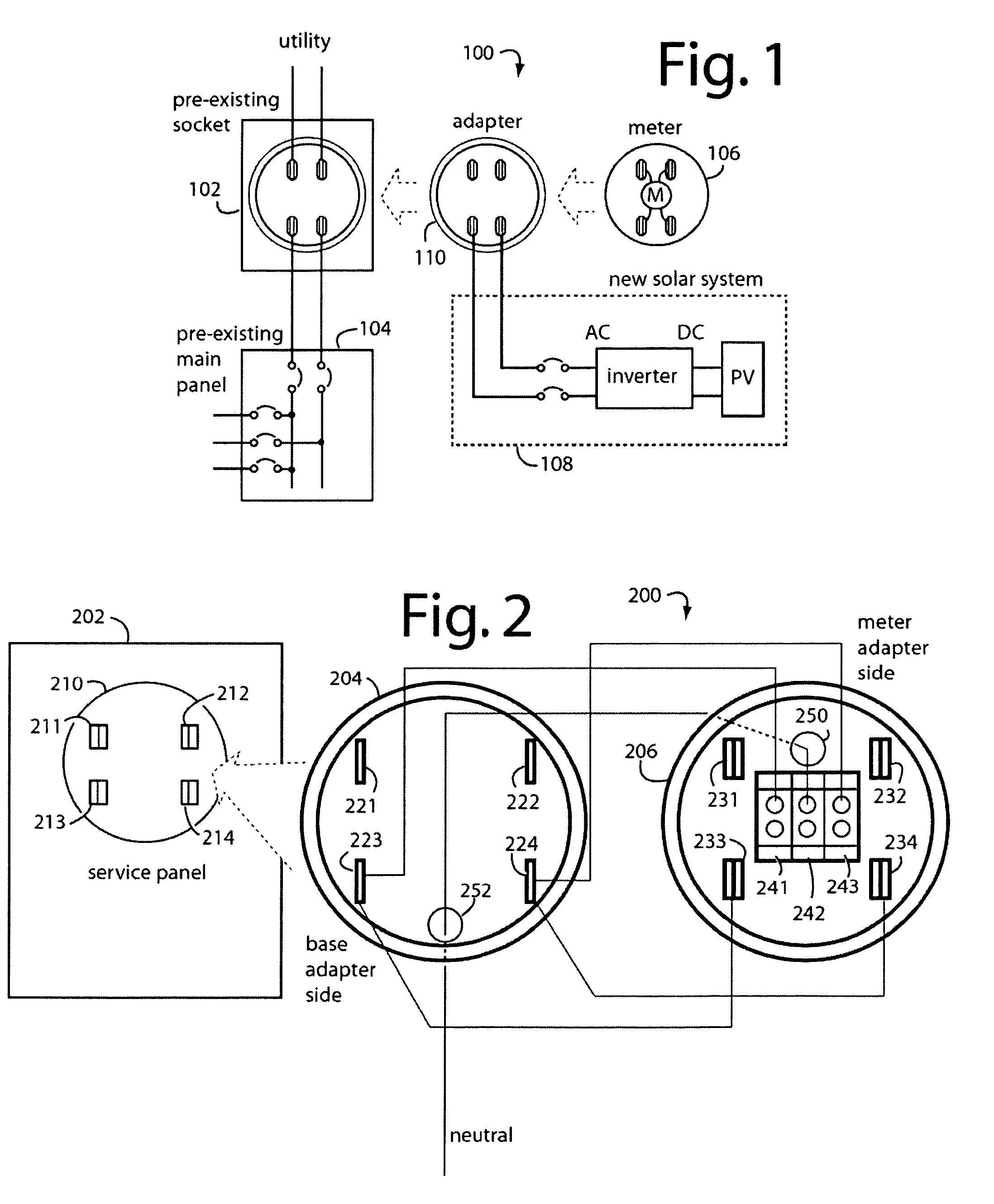 Supply side backfeed meter socket adapter