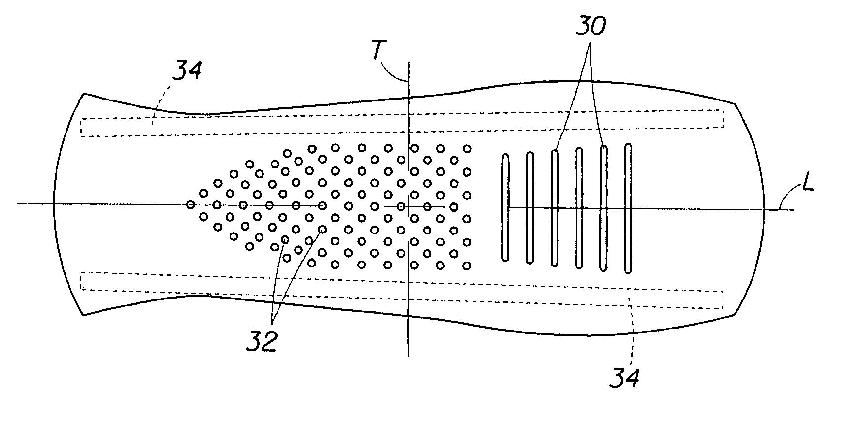 Sanitary napkins capable of taking complex three-dimensional shape in use