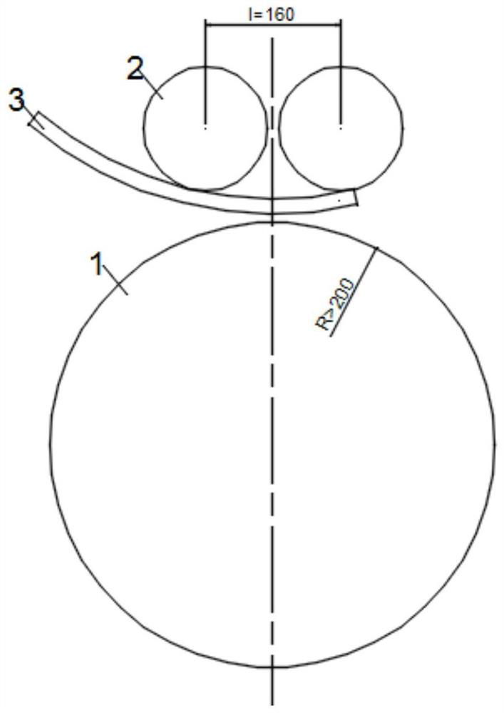 Rolling flattening method for strip-shaped transverse tensile sample of steel pipe