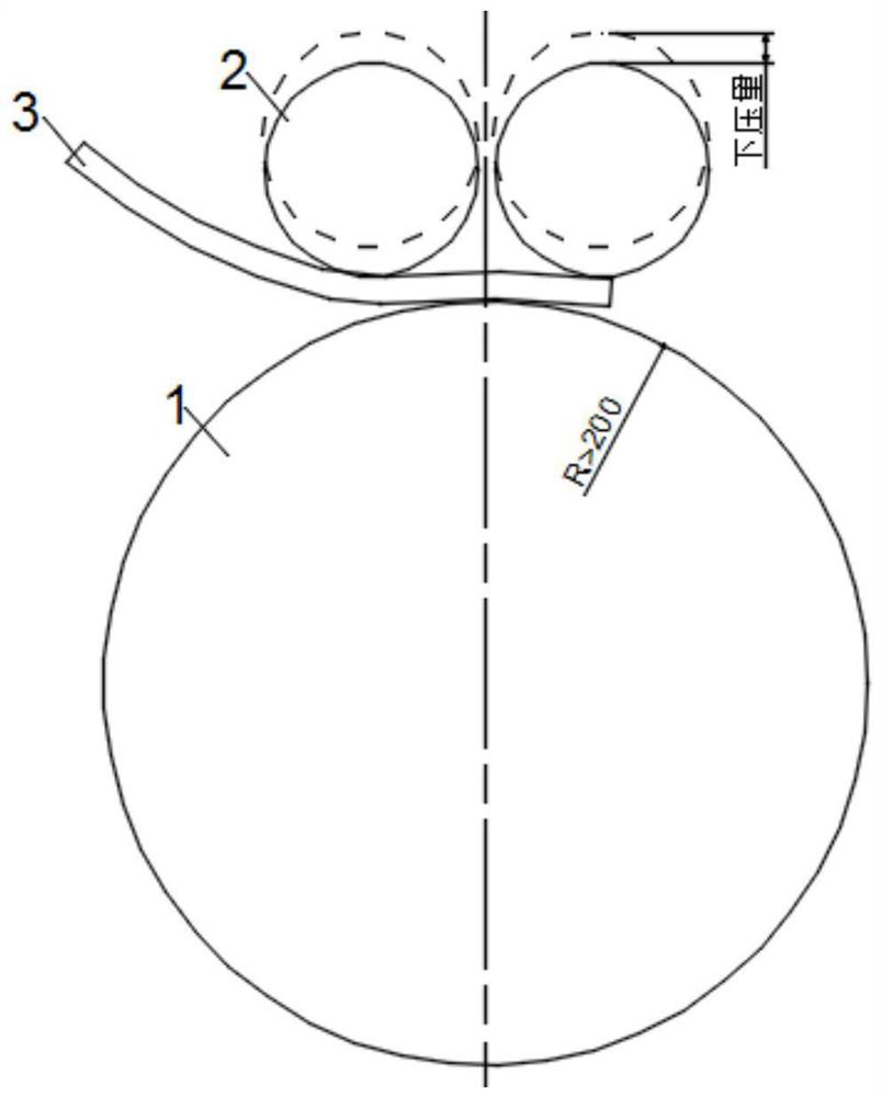 Rolling flattening method for strip-shaped transverse tensile sample of steel pipe