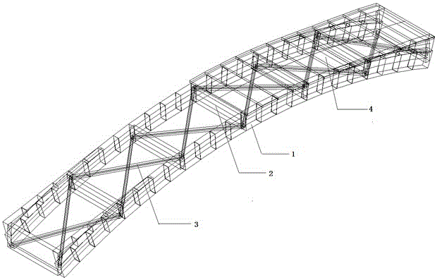 A modern arched bamboo bridge and its construction method