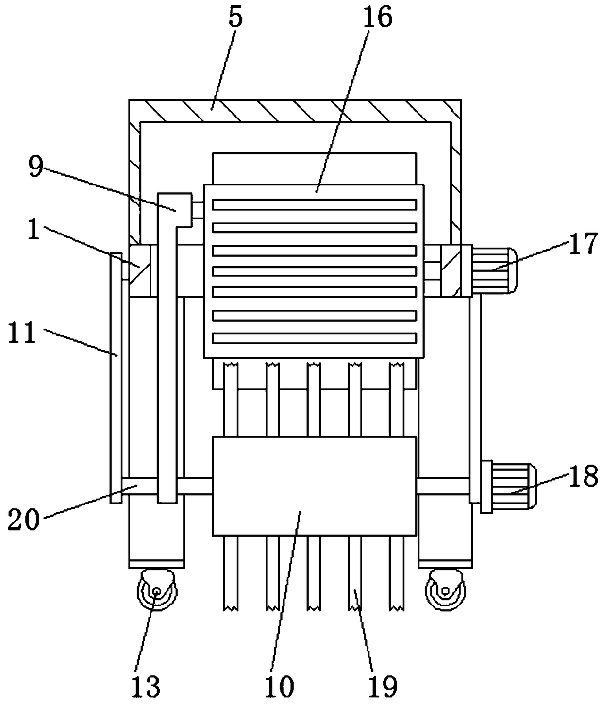 Soil loosening device with good dust removal effect for agricultural planting