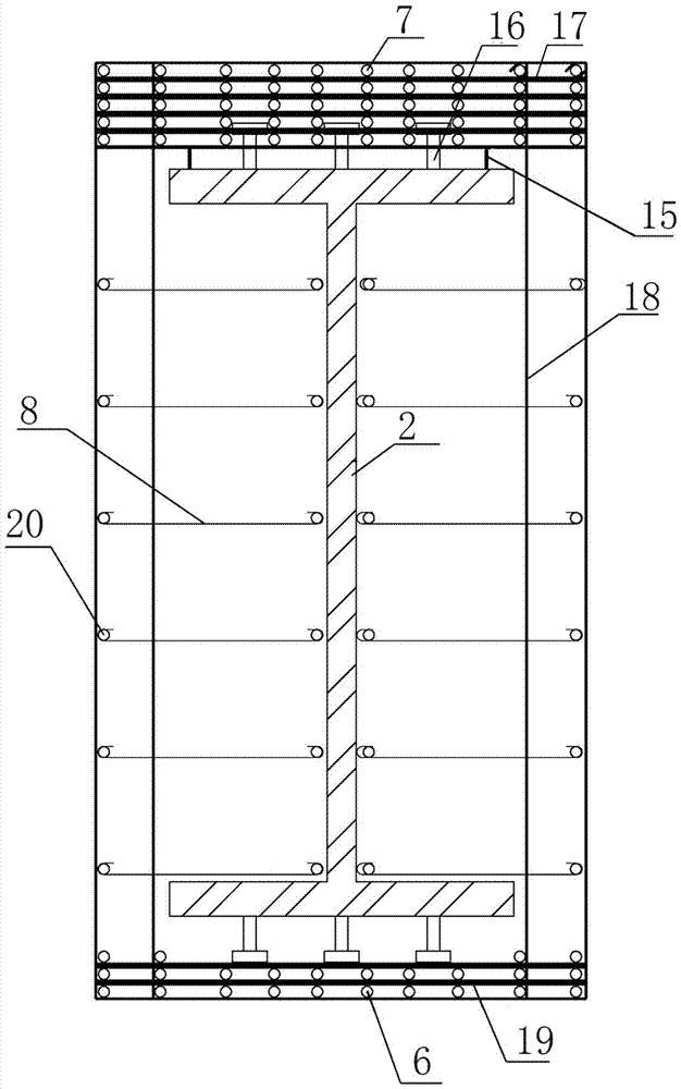 Variable-section structure of stiff beam and construction method thereof