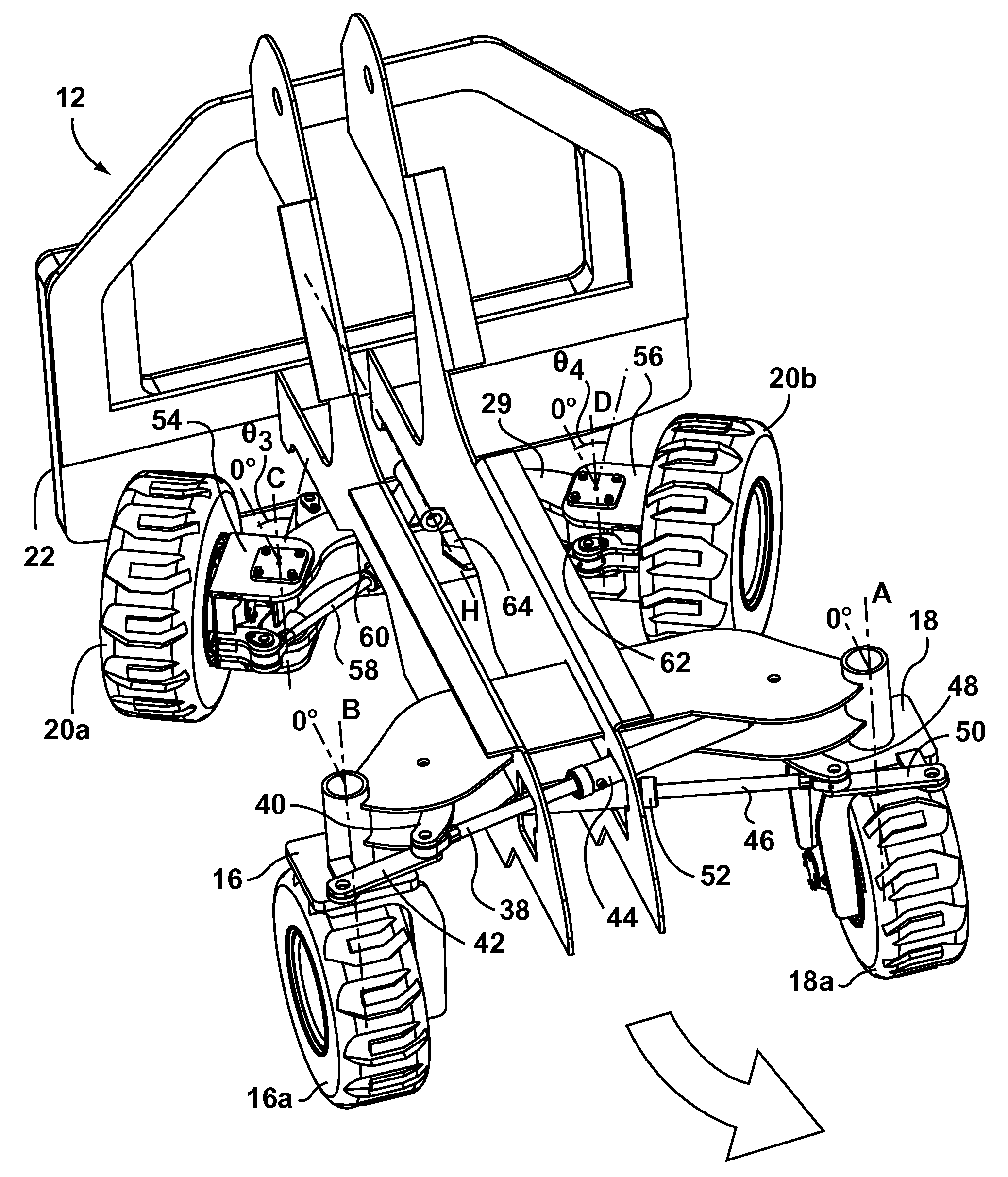 Compact construction vehicle with improved mobility