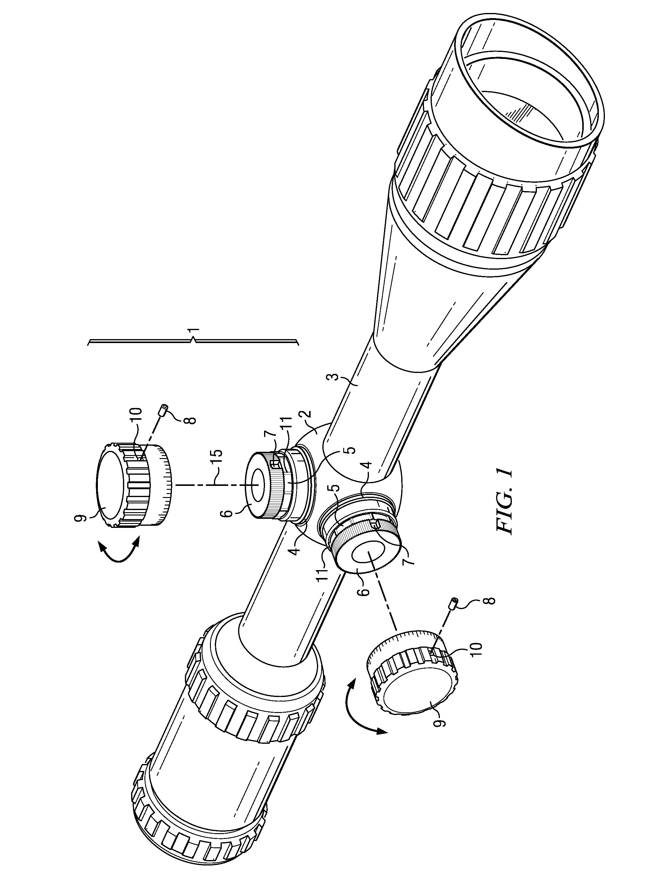 Adjustable locking windage and elevation knob