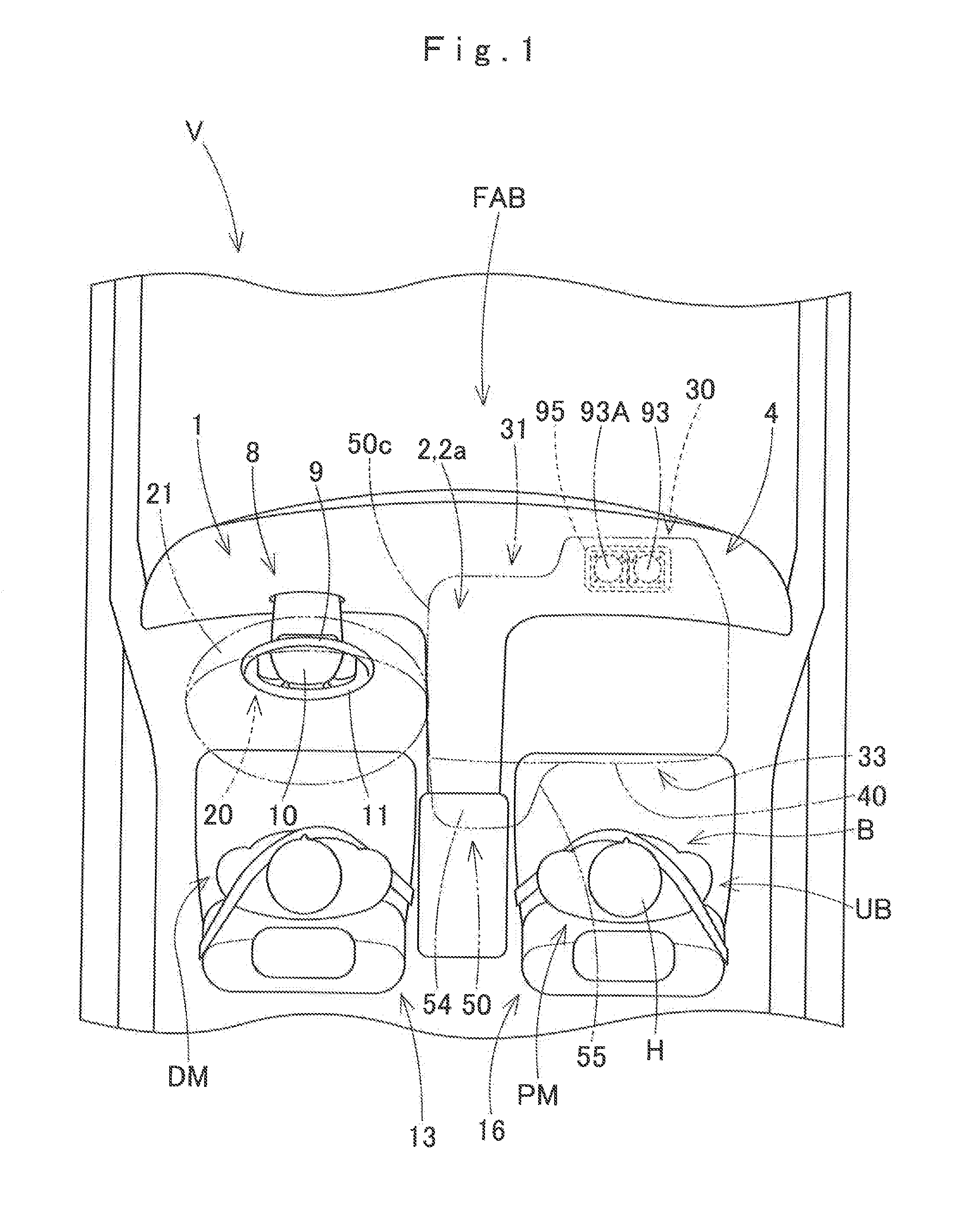 Airbag device for a front passenger seat