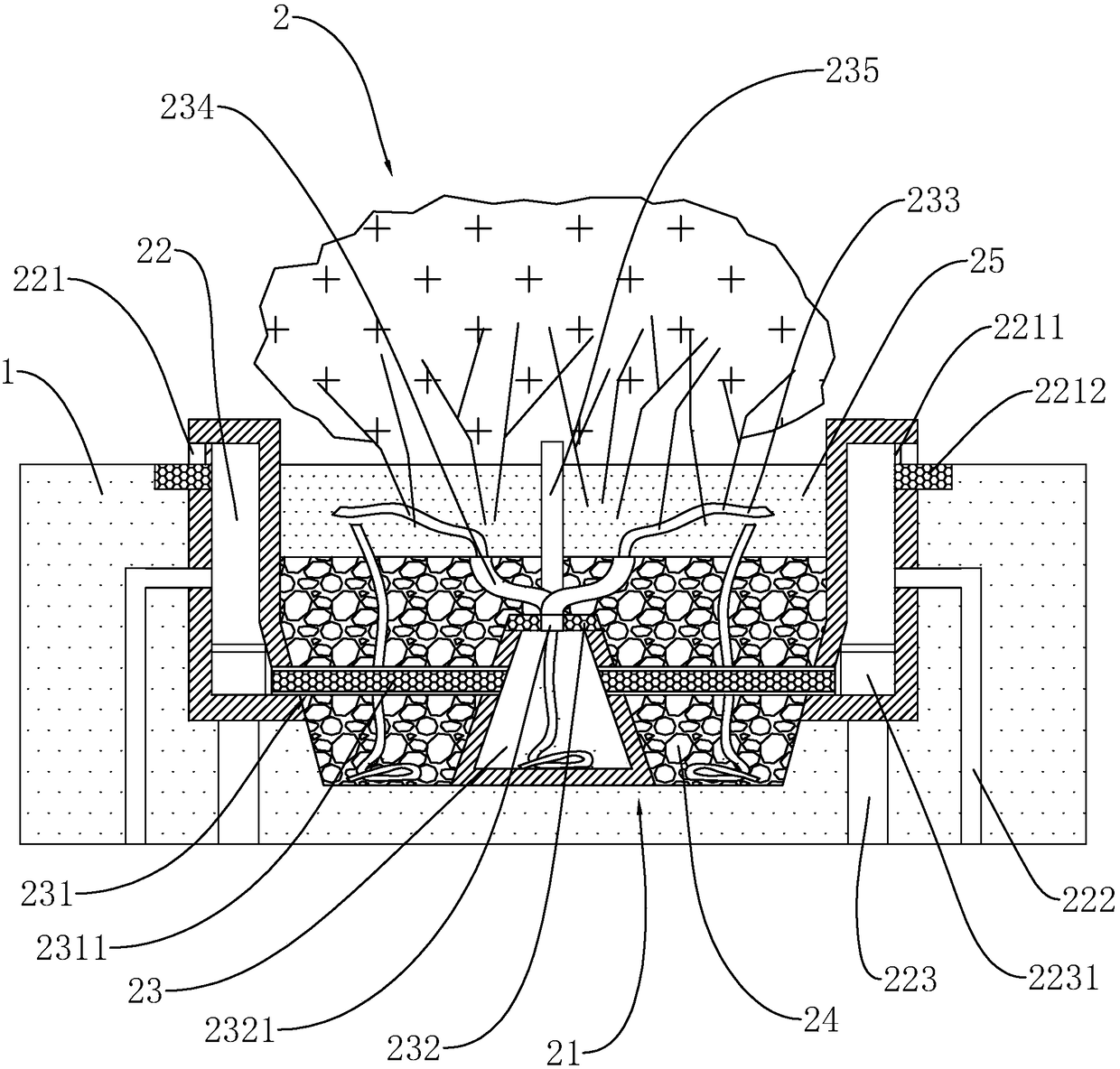 Novel rainwater flow guiding device for municipal administration roads