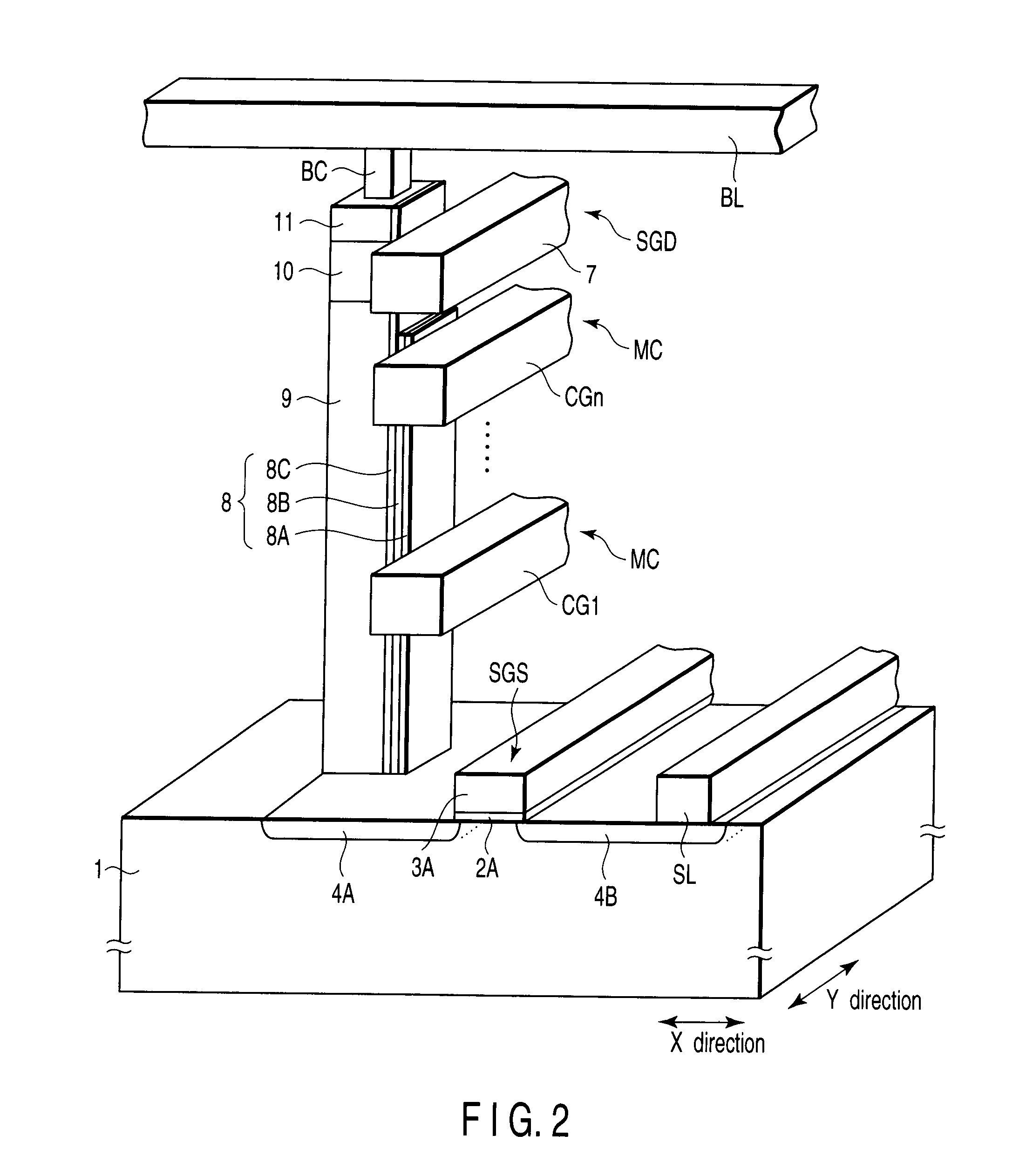 Nonvolatile semiconductor memory and process of producing the same