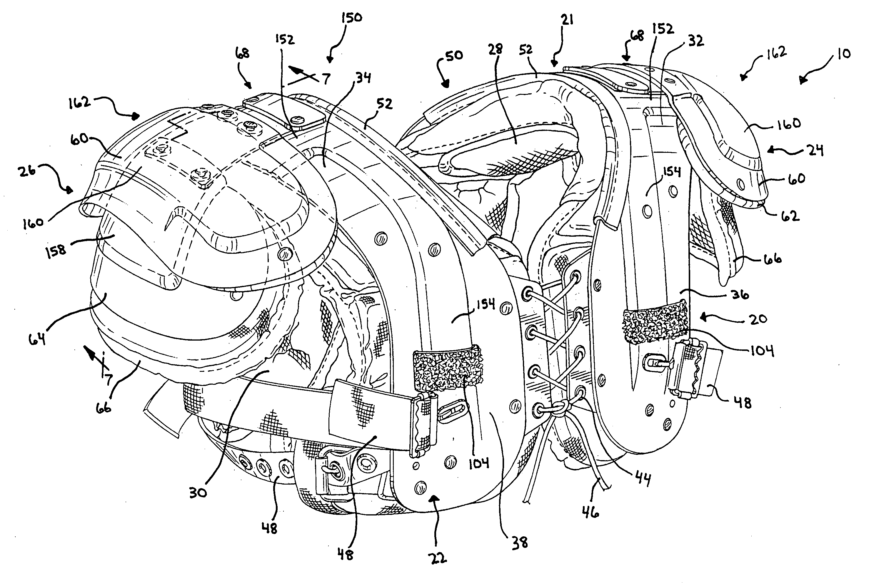 Shoulder pad for contact sports