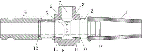 Air splitting type spouting head