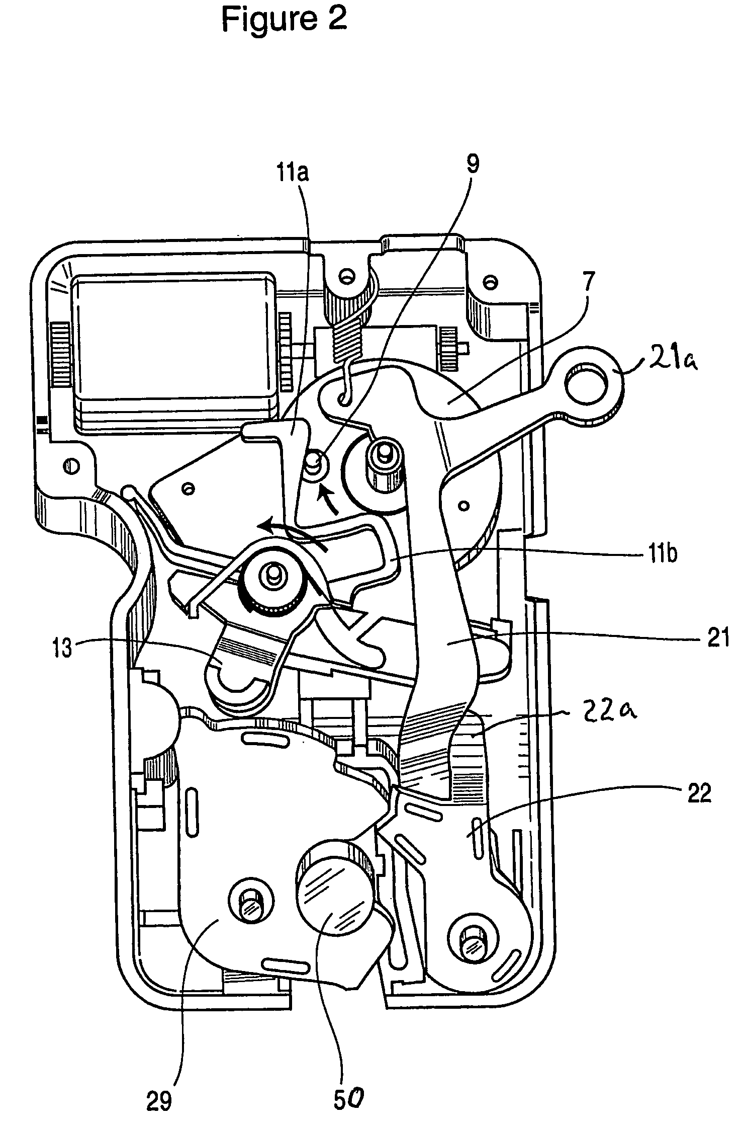 Latch with uni-directional power release mechanism