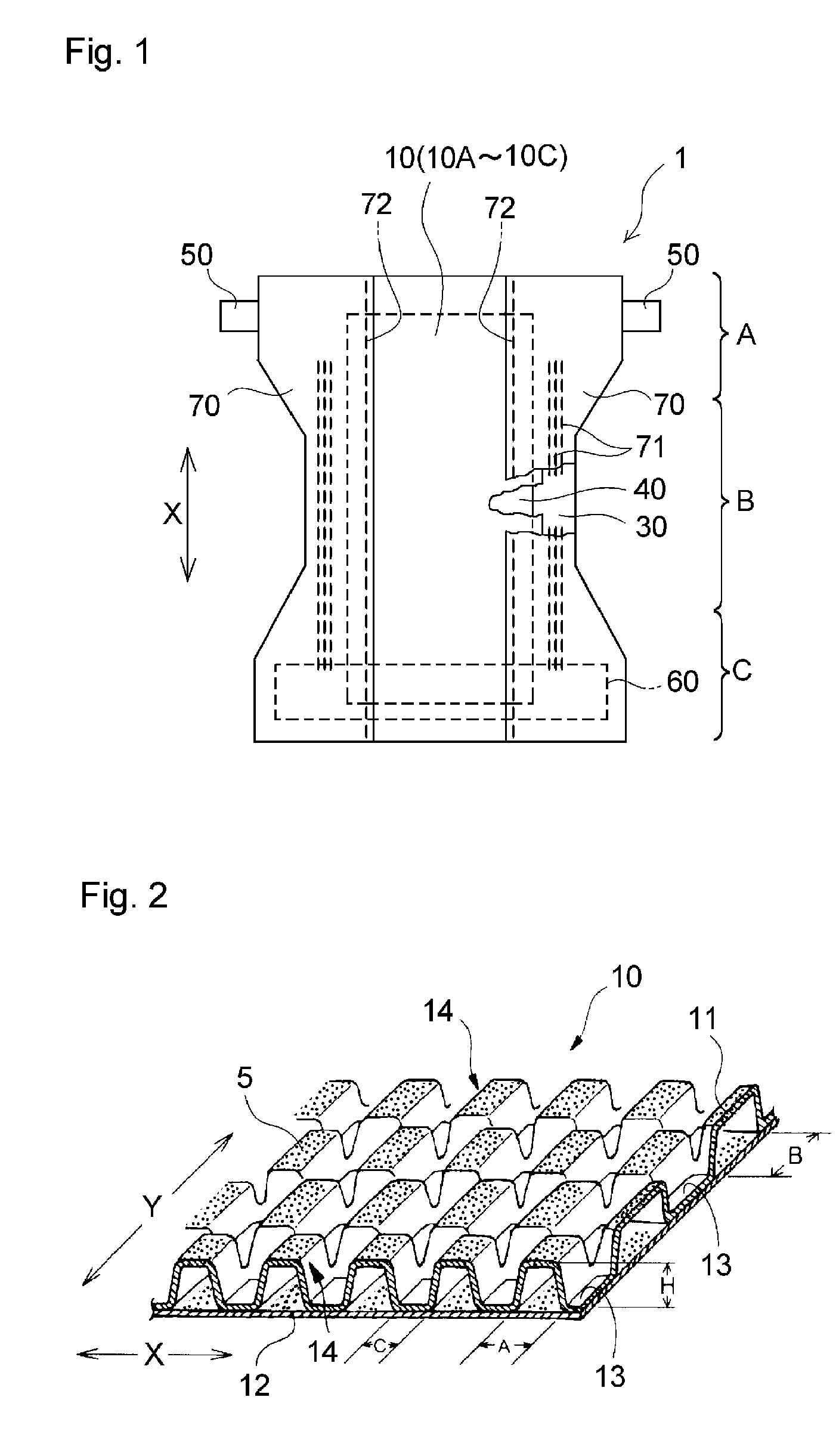 Absorbent article with high and low density portions and skin care agent thereon