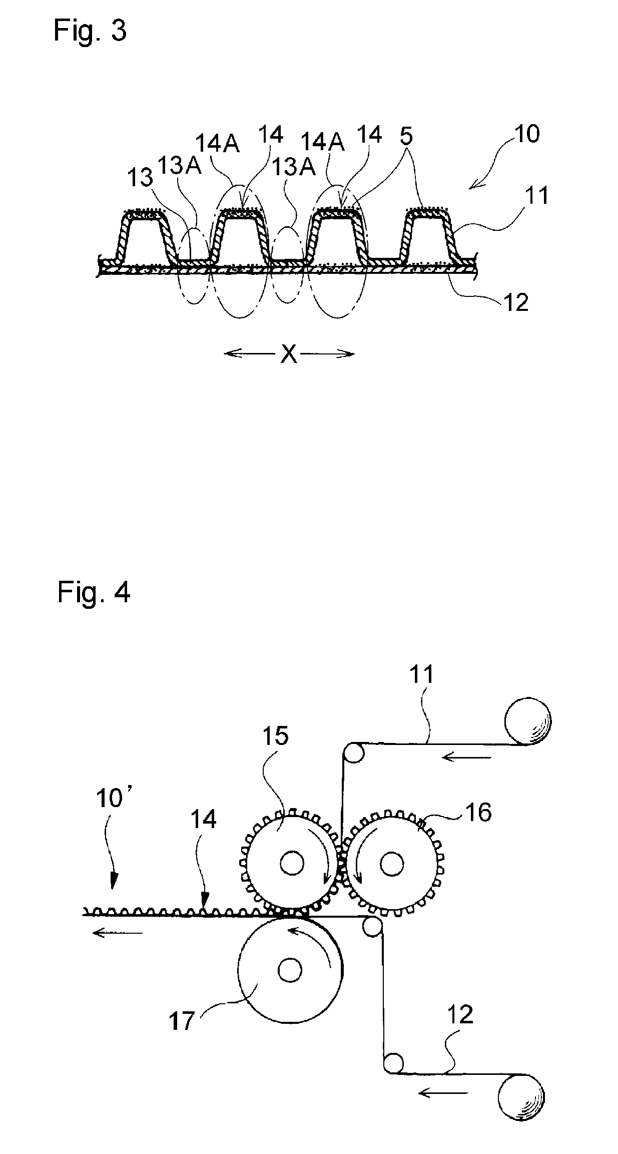 Absorbent article with high and low density portions and skin care agent thereon