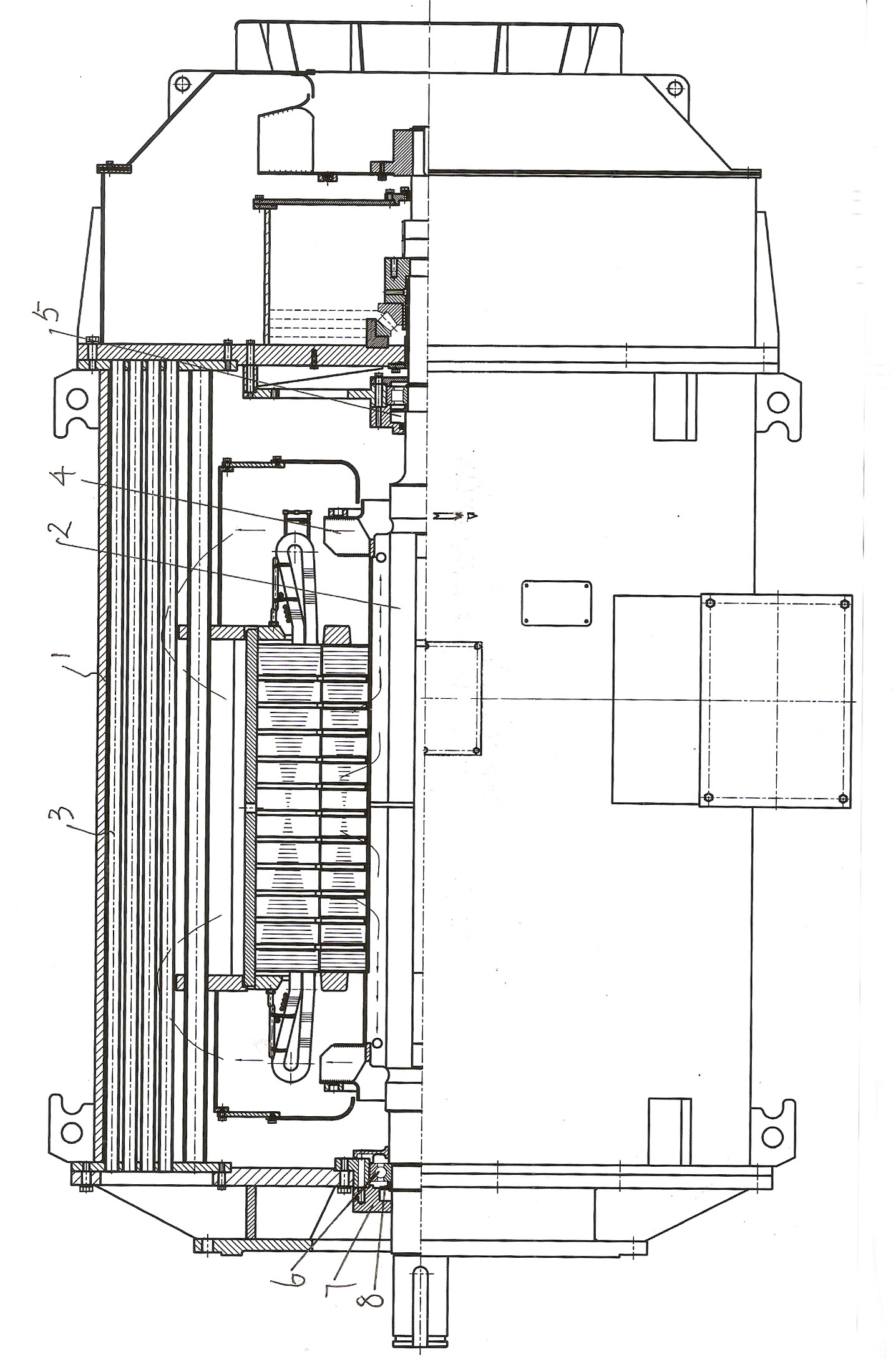 High-voltage motor bearing axial force