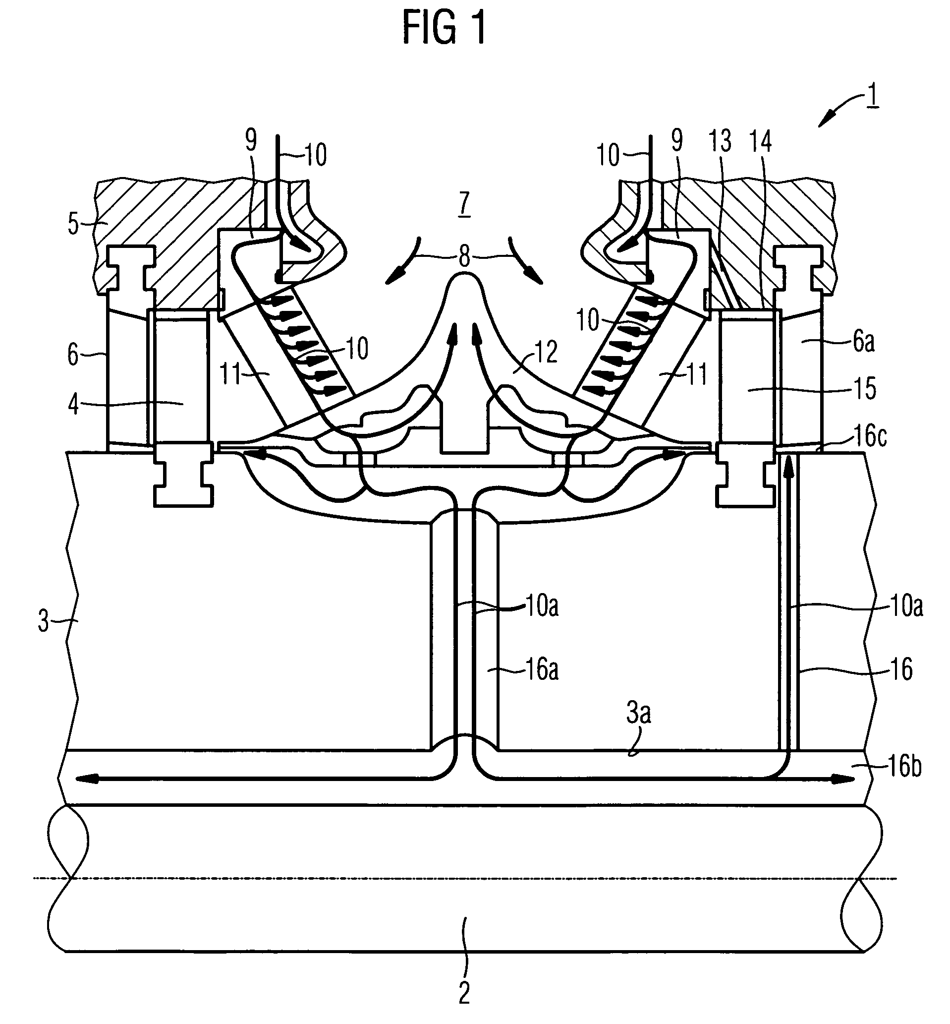 Steam turbine rotor, steam turbine and method for actively cooling a steam turbine rotor and use of active cooling