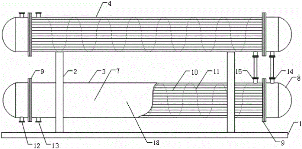 Anti-scaling multiple shell pass assembled heat exchanger