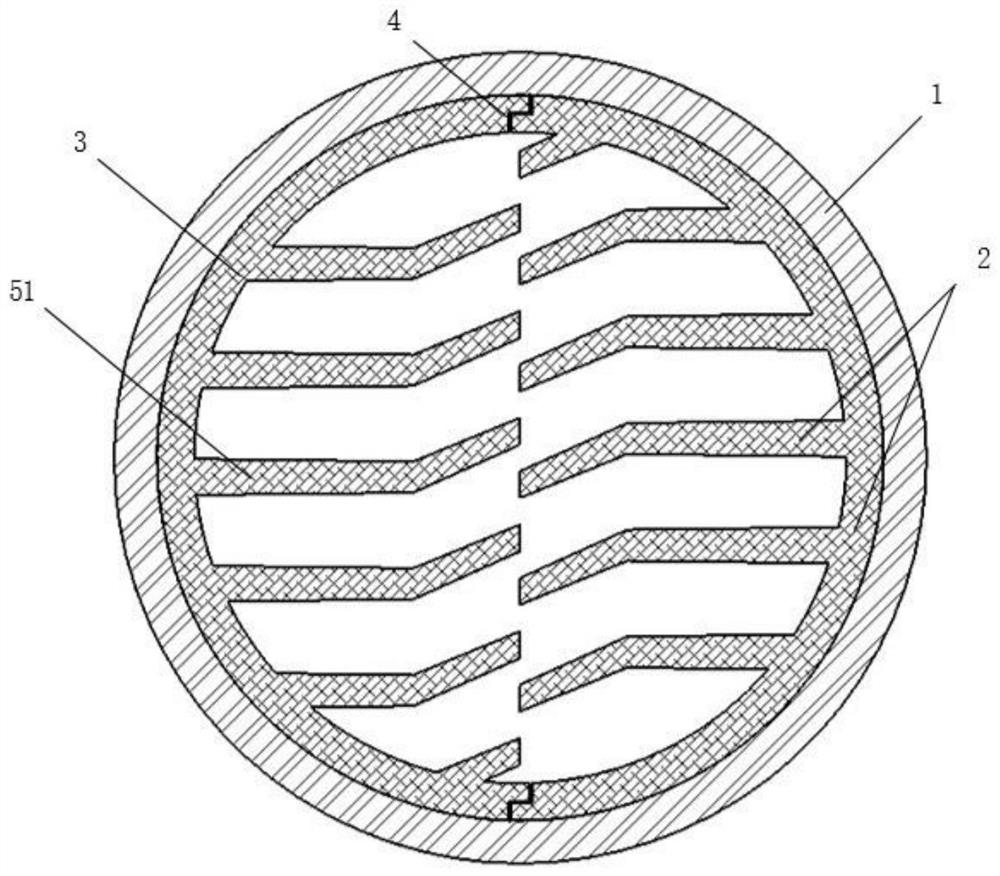 Self-vibration composite smoke tube with internally-inserted bent fins