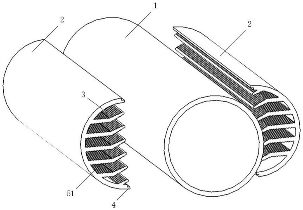 Self-vibration composite smoke tube with internally-inserted bent fins