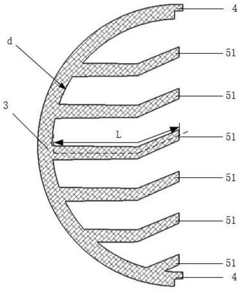 Self-vibration composite smoke tube with internally-inserted bent fins