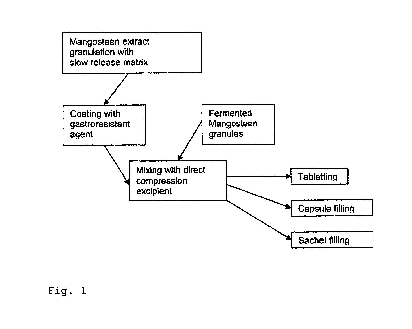 High bioavailability formulation of mangosteen and manufacturing process thereof