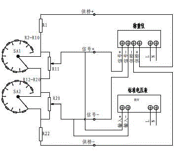 Tester of simulating weighing sensor weighing precision