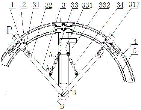 Arc-shaped elevator door machine