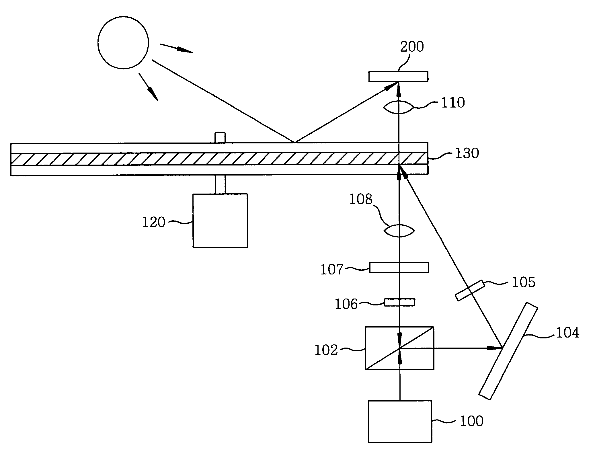 Holographic memory system including a photodetecting device provided with a band-pass filter