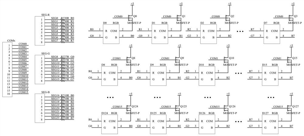 MCU capable of driving multiple groups of RGB lamps and driving method thereof