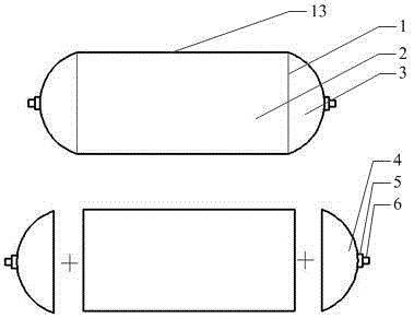 Ship launching fiber-reinforced rubber air bag and molding technique thereof